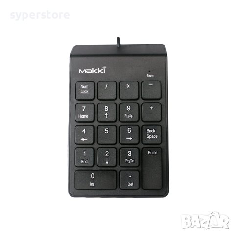 Клавиатура USB Цифрова Makki KP-001 Черна Нископрофилна