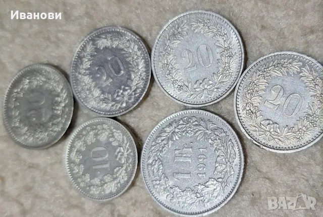 Монети Швейцария 