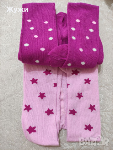 Комплект 2 броя бебешки чорапогащници за момиченце размер 74/ 80, снимка 5 - Бебешки чорапи - 36127805
