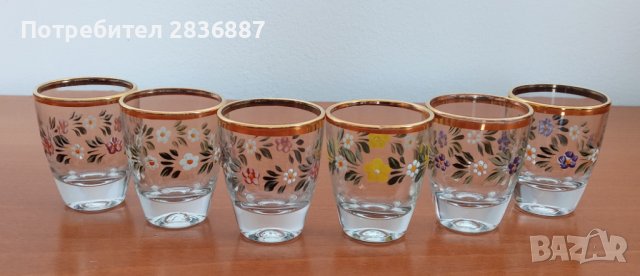 Красив сет  френски рисувани чашки/шотове