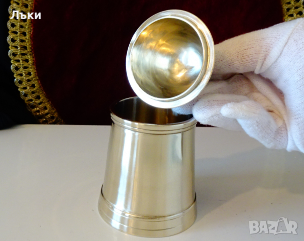 Масивна бронзова захарница,чаша с капак 310 гр. , снимка 3 - Антикварни и старинни предмети - 36302583