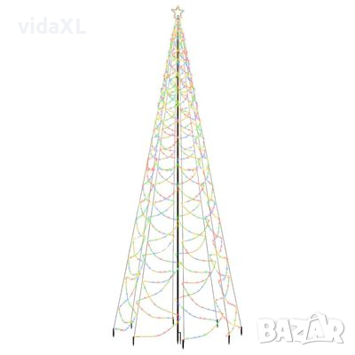 vidaXL Коледно дърво с метален стълб, 1400 LED, многоцветно, 5 м（SKU:328638, снимка 1 - Други - 44677038