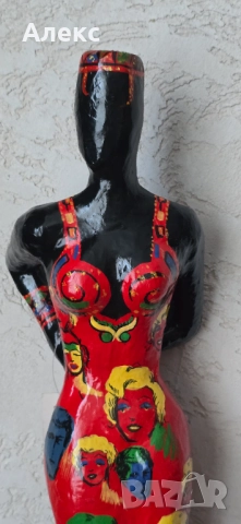 Арт дизайн, папие маше, ръчно изработени–76см, снимка 8 - Антикварни и старинни предмети - 52022256