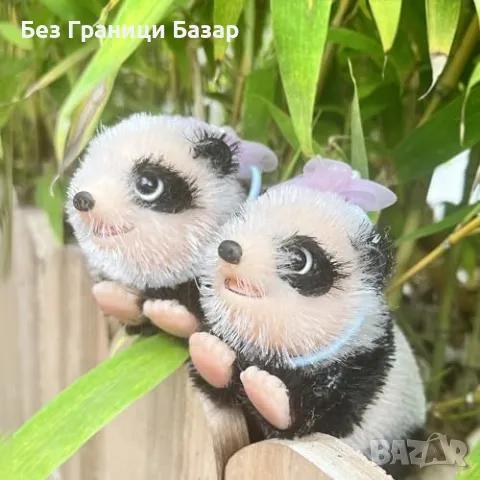 Нова Реалистична 5 инчова силиконова панда играчка с аксесоари за деца, снимка 4 - Други - 47383308