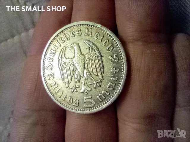 5 марки 1935 Германия сребро, снимка 2 - Нумизматика и бонистика - 48420532