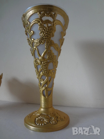 Метална ваза + метална купа, снимка 6 - Антикварни и старинни предмети - 53077813