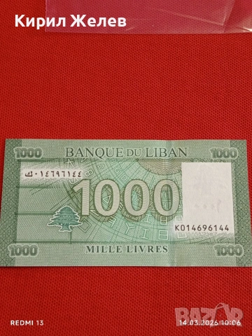 Банкнота ЛИВАН много красива перфектно състояние непрегъвана за КОЛЕКЦИЯ ДЕКОРАЦИЯ 53875, снимка 3 - Нумизматика и бонистика - 53833918