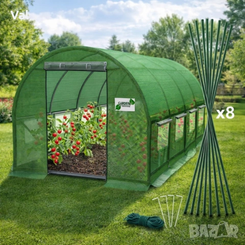 Градиснка оранжерия със стабилна конструкция - перфектен микроклимат за вашите растения - 6 х 3 х 2м, снимка 2 - Оранжерии - 53628503