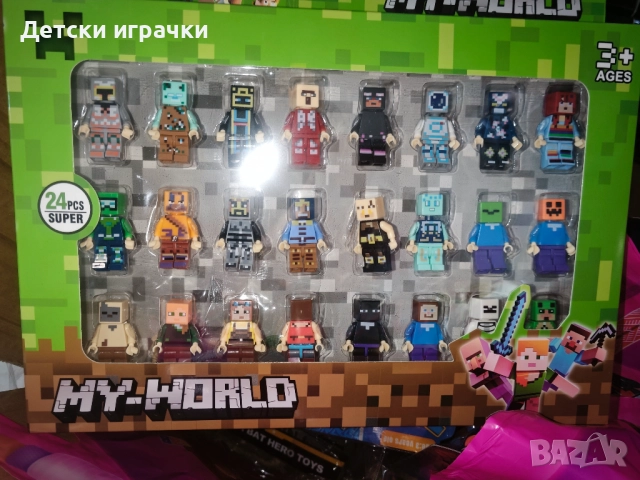 Майнкрафт фигурки 24 броя комплект, My World BlockHeroes, снимка 2 - Фигурки - 52739334