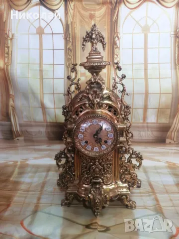 Луксозен бароков настолен часовник, снимка 1