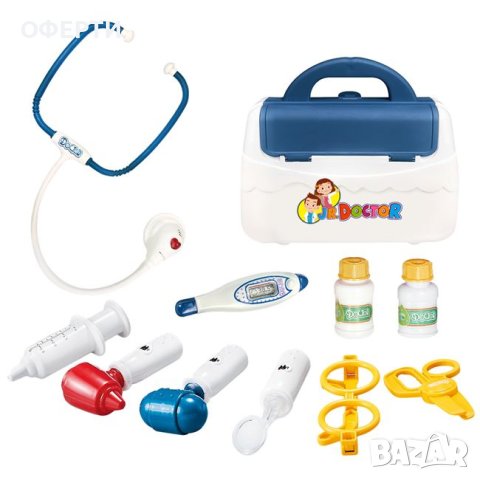 Играчка куфар с докторски инструменти със звук и светлини - 10 части