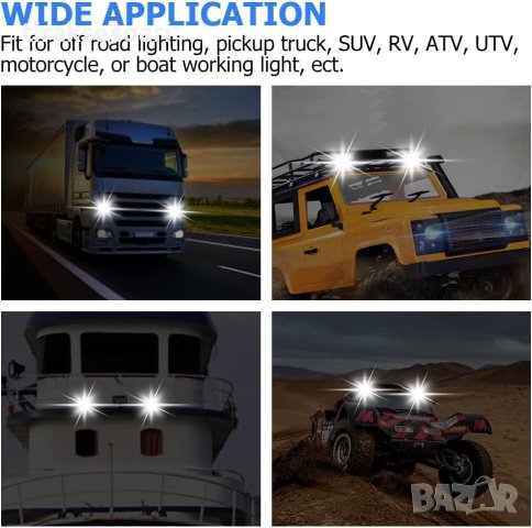 15.5 cm 144W Диоден Прожектор Супер Мощен Халоген Led Bar Лед Бар Бяла Комбиниранa Светлина 12V-24V, снимка 5 - Аксесоари и консумативи - 42136359