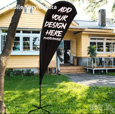 Персонализирано знаме във форма на водна капка | Едностранен печат | Фото банер за външна реклама