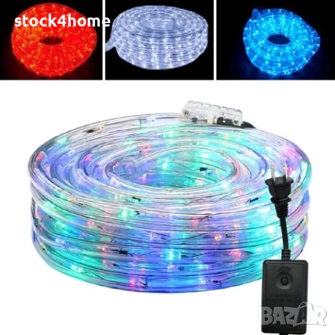 Светещ маркуч 10 метра с 8 режима за коледна украса, Водоустойчив, снимка 6 - Декорация за дома - 52525990