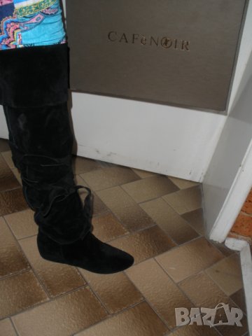 CAFE NOIR ботуши чизми естествен велур , снимка 2 - Дамски ботуши - 34792659