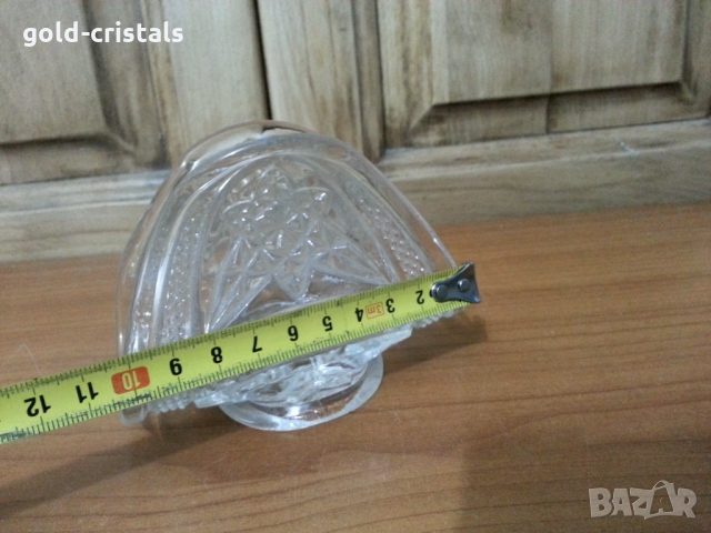 Ретро кристален салфетник, снимка 4 - Антикварни и старинни предмети - 36084298