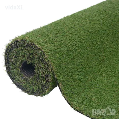vidaXL Изкуствена трева, 1x20 м/20 мм, зелена