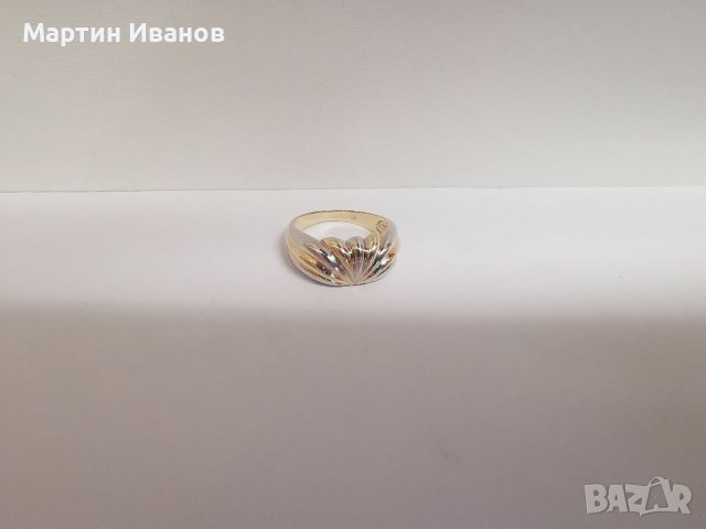 Златен пръстен бяло и жълто комбинация 1, снимка 7 - Пръстени - 39127559