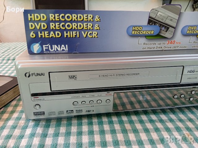 Funai DVD/CD/HDD/VHS , снимка 2 - Плейъри, домашно кино, прожектори - 41570015