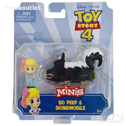 ПРОМОЦИЯ Mattel Disney Pixar Toy Story 4 – Bo Peep & Skunkmobile (Мини фигури)