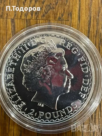 Сребро 1 oz Британия 2009, снимка 4 - Нумизматика и бонистика - 56251158