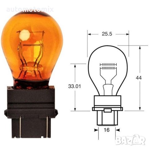 АВТОМОБИЛНА КРУШКА P27/7W - 3157 ОРАНЖЕВ, снимка 2 - Аксесоари и консумативи - 41040151
