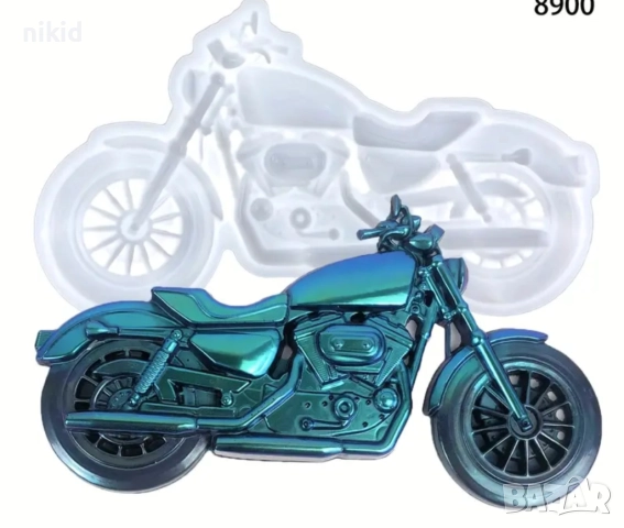 Голям Мотор Мотоциклет силиконов молд форма фондан шоколад смола гипс декор, снимка 3 - Форми - 51828491