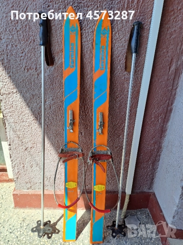 Детски ретро ски произведени в Германия с дължина 100 см и щеки 95 см  запазени, снимка 2 - Други спортове - 51465037