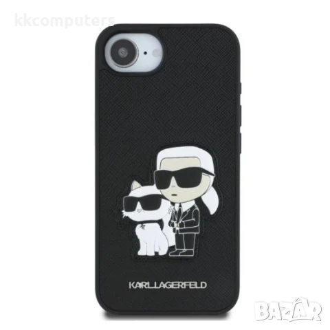 Оригинален кейс Karl Lagerfeld Saffiano Karl and Choupette, За iPhone 16e, Черен, снимка 2 - Калъфи, кейсове - 50448457