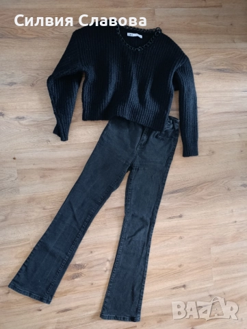 Сетове Дънки ZARA+ Топ  XS , снимка 3 - Дънки - 52356687