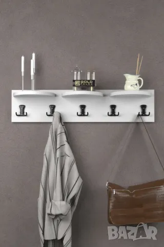 Дървена закачалка за стена - 5 цвята / Стенна закачалка, снимка 2 - Закачалки - 49347471