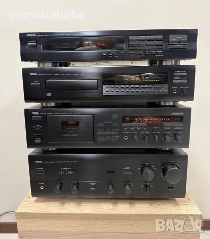 🔊Ретро аудио сет YAMAHA - Усилвател, CD плеър, триглав дек и тунер🔉, снимка 3 - Аудиосистеми - 55999366