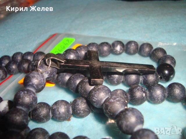 МОДНО КОЛИЕ с КРЪСТ от НЕРЪЖДАЕМА СТОМАНА МЪНИСТА ЦВЕТНО СТЪКЛО КАМЪНИ 26648, снимка 6 - Колиета, медальони, синджири - 34806148