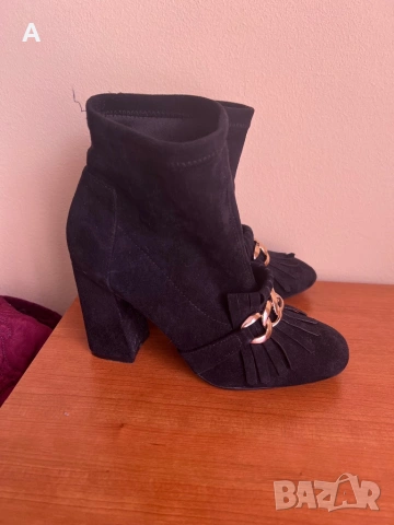  Дамски боти естествен велур, снимка 5 - Дамски боти - 47348546