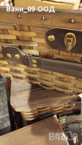 Заредена кошница за пикник от плетено дърво, снимка 4 - Други - 40767431