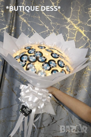 ПРОМОЦИЯ‼️Светещ, ръчно изработен букет "BMW"✨️