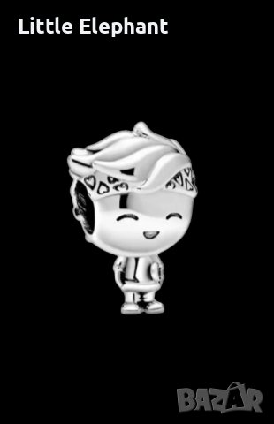 Сребърен елемент Пандора,колекция"Family-boy iñ love"/нов