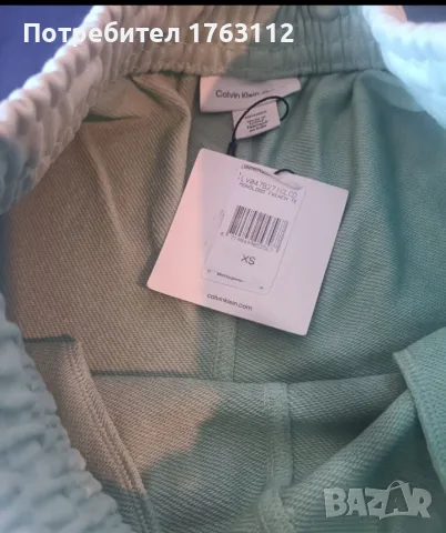 Calvin Klein памучни шорти, размер XS, но по-скоро като S, цвят мента, нови с етикети, снимка 2 - Къси панталони и бермуди - 55734636