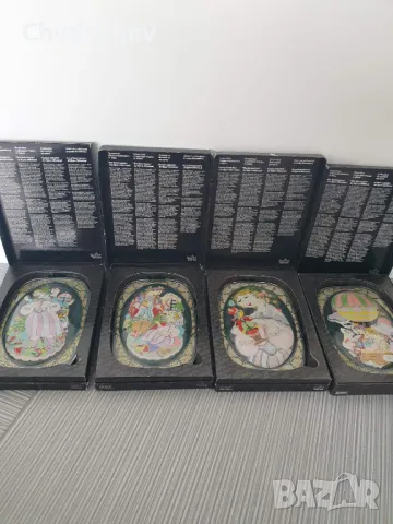 4бр Rosenthal Studio-Line Nutcracker/Розентал Бавария немска колекционерска стъклена картина-пано