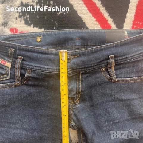 Дамски дънки Diesel Slim Leg с ниска талия, тъмносини, размер 28, снимка 3 - Дънки - 52574441