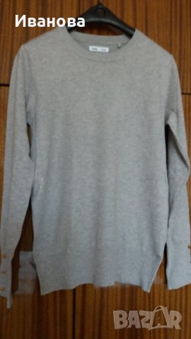 Сив тънък пуловер, снимка 2 - Блузи с дълъг ръкав и пуловери - 42015875