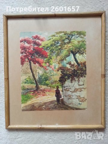 Два много красиви стари авторски акварела., снимка 3 - Картини - 41423563