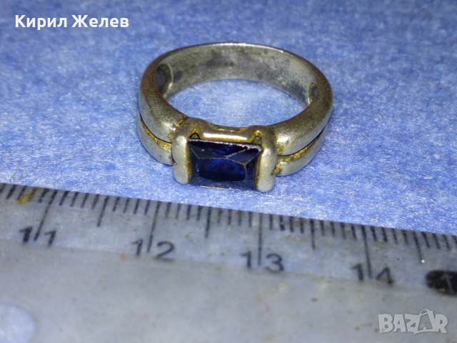 АРИСТОКРАТИЧЕН СКЪПОЦЕНЕН СРЕБЪРЕН ПРЪСТЕН СРЕБРО 925 с ФАСЕТИРАН ТЪМНО - СИН ЦИРКОН 43805, снимка 3 - Пръстени - 44664170