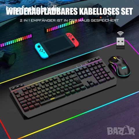 Геймърска клавиатура и мишка RedThunder K20 German QWERTZ,Гаранция, снимка 2 - Геймърски - 51818243