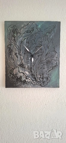 Авторски Стенен Часовник – Картина върху Платно, снимка 4 - Декорация за дома - 53078286