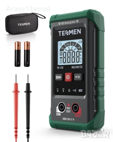 Цифров мултиметър с автоматичен режим, NCV и 4000 отчета TESMEN TM-510 Smart Digital Multimeter