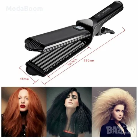 Професионална турмалинова преса за коса с йони, за всички типове коса - За вафлички, снимка 2 - Преси за коса - 48836300