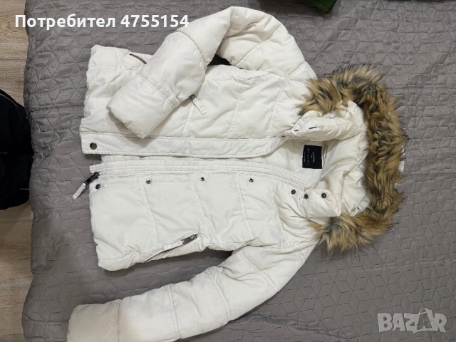Бяло яке с Пух , снимка 2 - Якета - 53713822