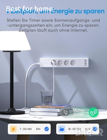 Meross интелигентен разклонител  с  USB, съвместим с HomeKit, Alexa и Google Home, снимка 5 - Друга електроника - 53427524