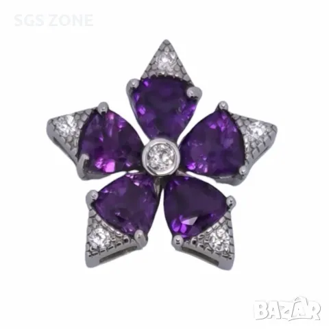 Сребърна Висулка с Естествени Камъни, снимка 4 - Колиета, медальони, синджири - 49843830